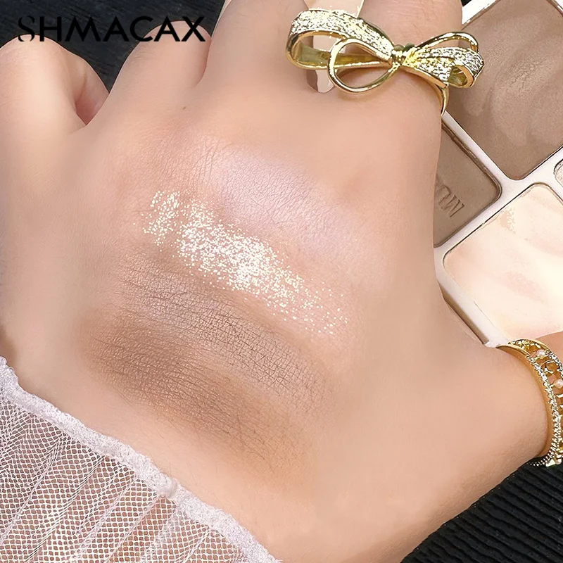 Four Color Highlights Palette Face Matte Shadow Lasting Glow Brighten Contour Shimmer Powder 3D Nose Cosmetics