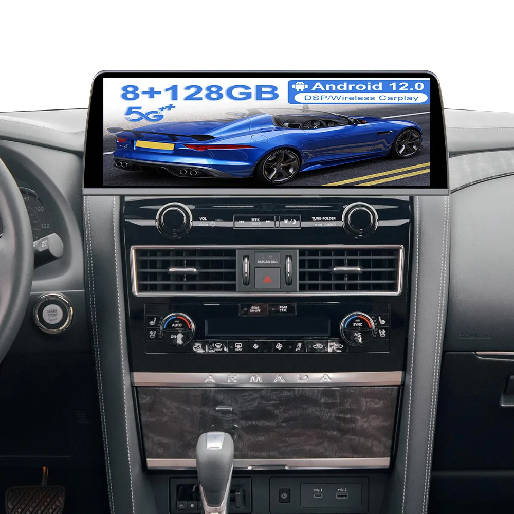 16.3 Inch Car Stereo For Nissan Armada Patrol Y62 Infiniti QX80 QX56 2010-2023 Touch Screen Multimedia Player 4G WiFi Radio