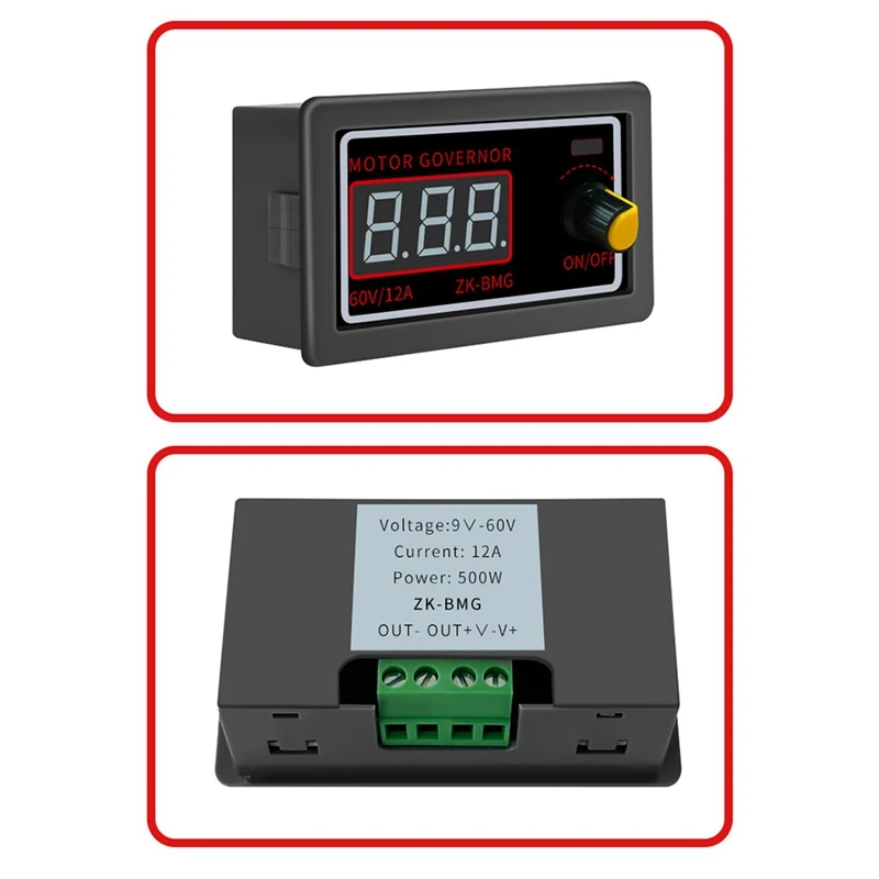 2PCS PWM Fan Speed Control Switch DC 9-60V 12A 500W Motor Dimming Speed Controller 5V 12V 24V Adjustable Frequency-DTD2