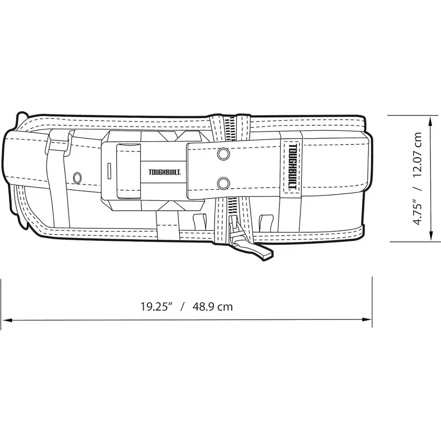 TOUGHBUILT TB-CT-41 Padded Belt with Heavy Duty Clip Buckle and Back Support Construction Work Belts Toughbuilt Tools