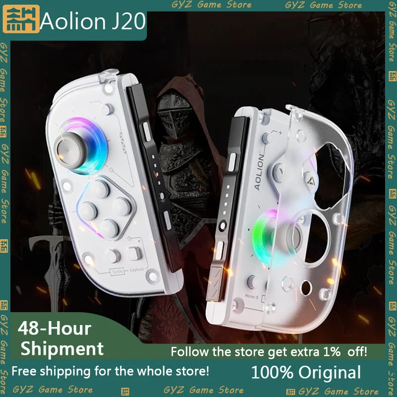 

Aolion J20 Knight Left And Right Gamepad Switch Hall Joystick Wireless Motion Sensing Custom Gaming Contorllers Game Accessories
