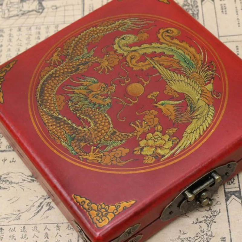 

Vintage Wooden Keepsake Boxes Jewelry Box Decorative Storage Chinese Trinket Box Ring Holder Jewelry organizer Packaging Display