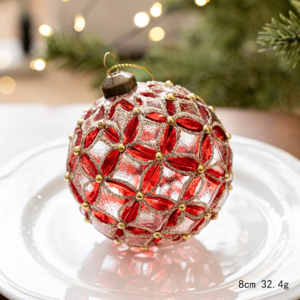 Robustes Glas-Weihnachtskugel-Set, 8 cm, aufhängbare Weihnachtsbaumkugeln, 6 Farben, Weihnachtskugeln, Party
