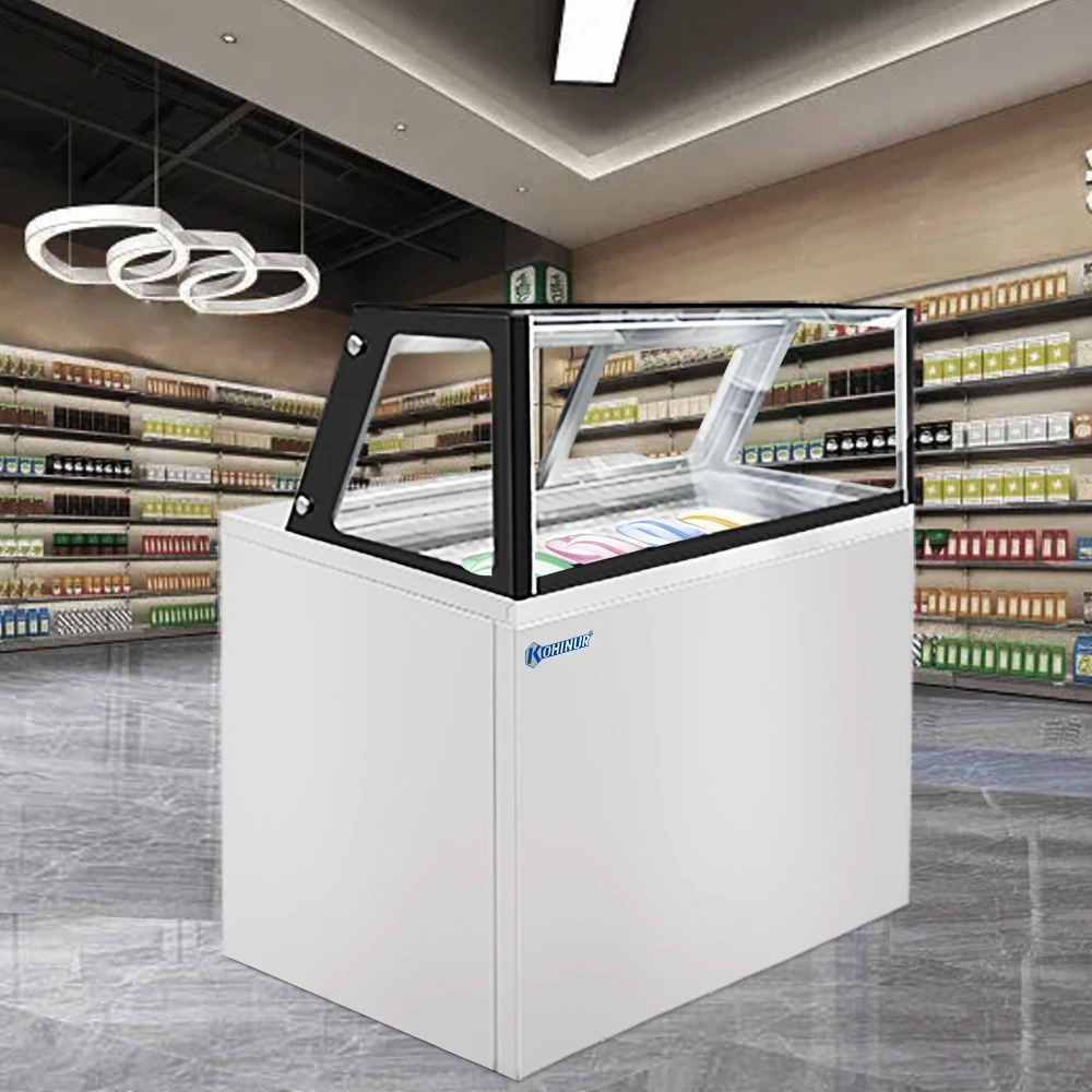 Commercial Ice Cream Display Refrigerator Single-Temperature Under Counter Freezer With Glass Door Cold Showcase