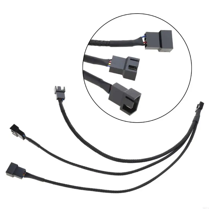 익스텐션 케이블 Y 스플리터 포트 멀티플라이어, PC 컴퓨터 냉각, 22AWG 와이어, 3 핀 선풍기 PWM, 1-3 웨이 전원 공급 장치, 12V, 30cm