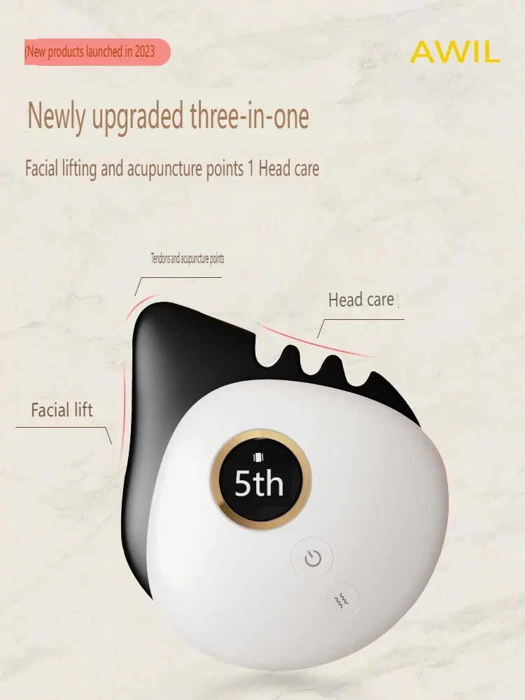 Electric Facial Gua Sha Beauty Device, Constant Temperature Hot Compress, Vibration Massage, Relieve Fatigue USB ML-011