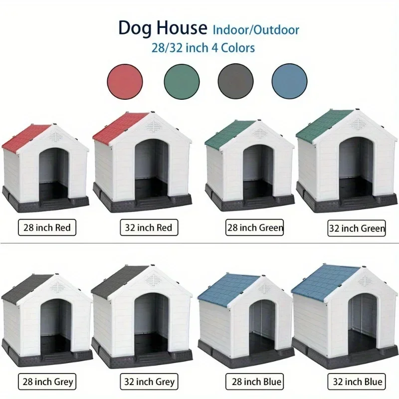 

Уличный домик для собак 28/32 дюйма, устойчивый к воде и погодным условиям, укрытие для животных, собачья будка