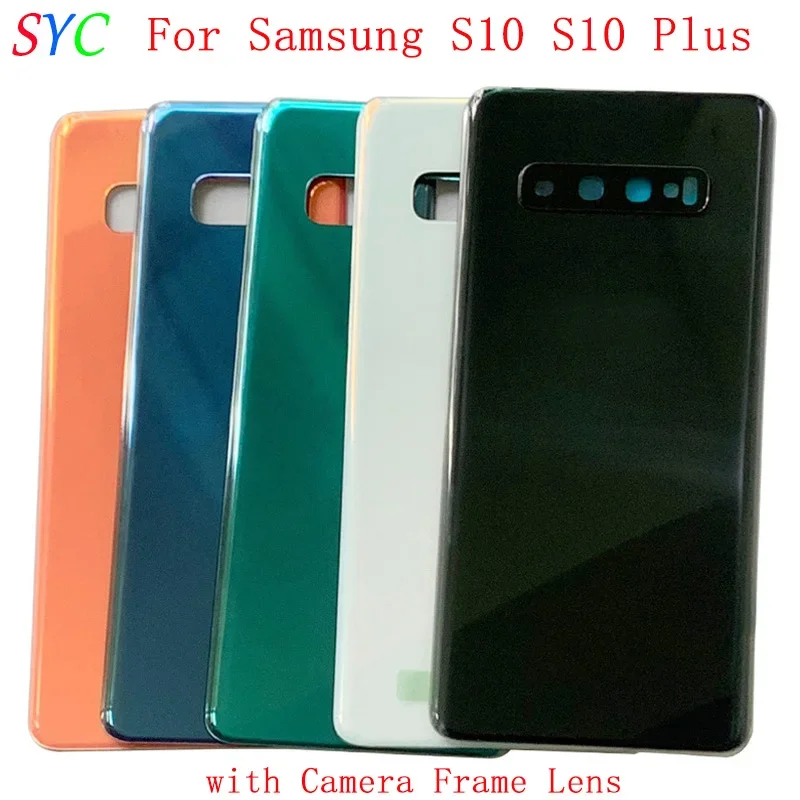 

Back Door Battery Cover Housing For Samsung S10 G973 S10 Plus G975 Rear Cover with Camera Lens Frame Logo Repair Parts