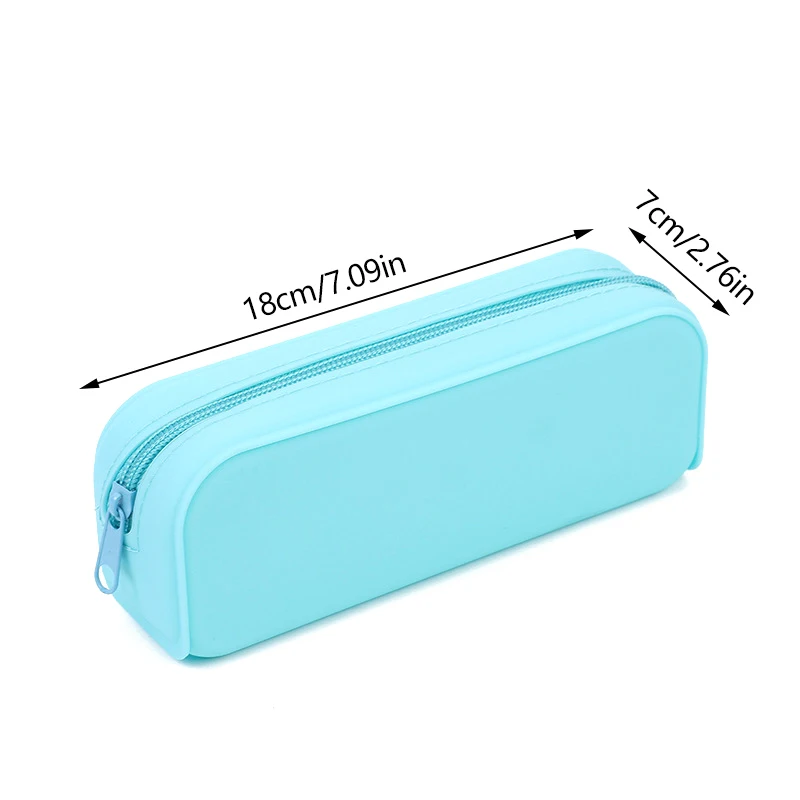 Estojo impermeável de silicone, bolsa de grande capacidade, caneta saco, papelaria estética coreana para meninas, material escolar infantil, moda