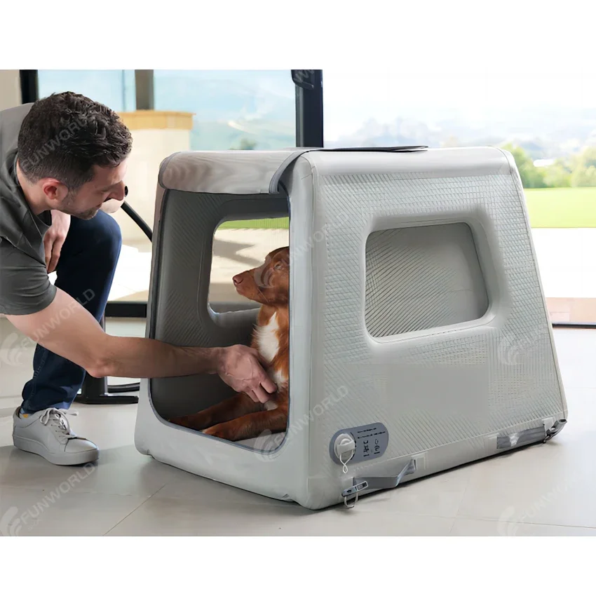

Funworldsport Removable Inflatable Collapsible Dog Crate Modern Dog House For Outdoor Trip