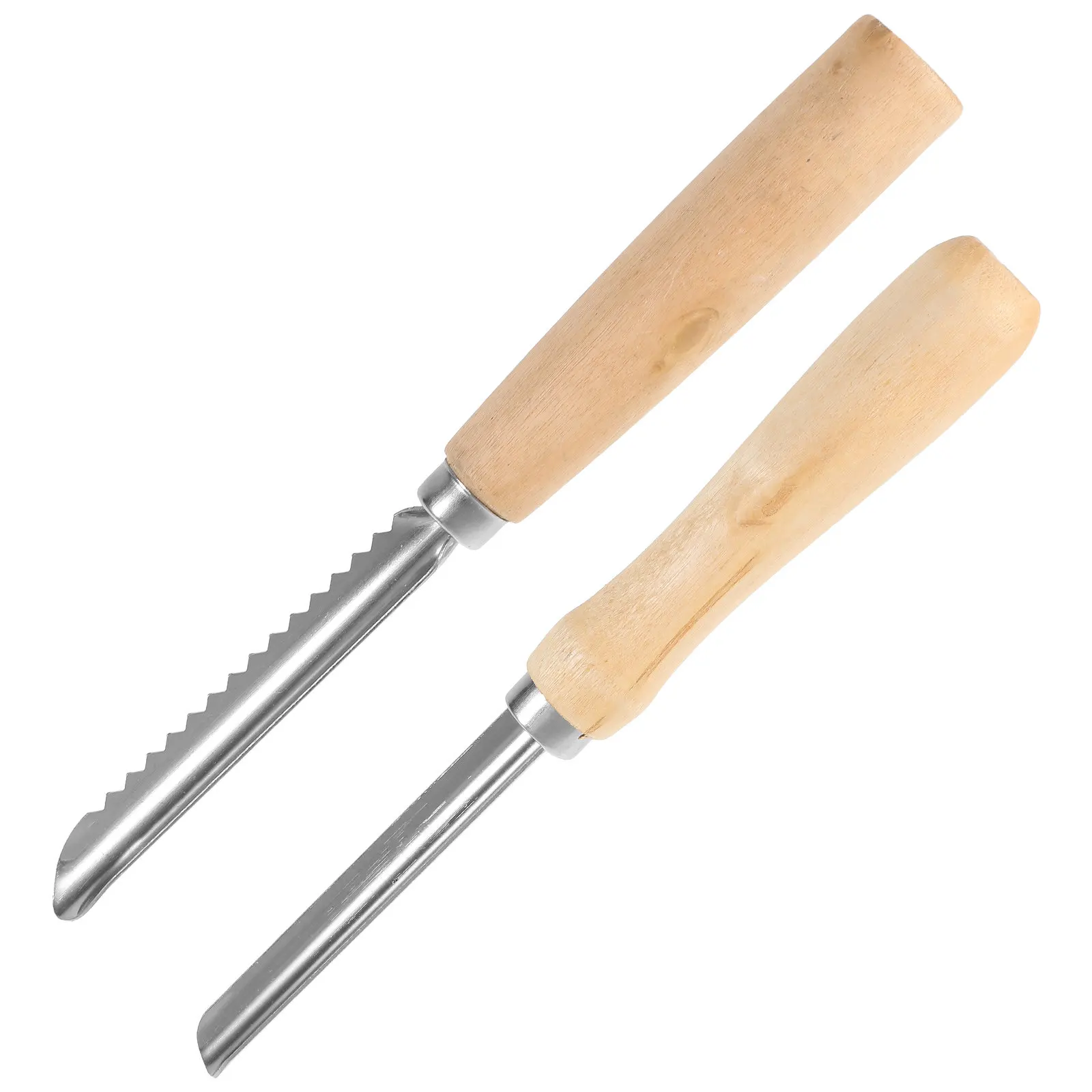 

2Pcs Fruit Core Remover Wooden Handle Serrated Smooth Pitter Kitchen Tool Multifunctional Fruit Corer for Pear Peach