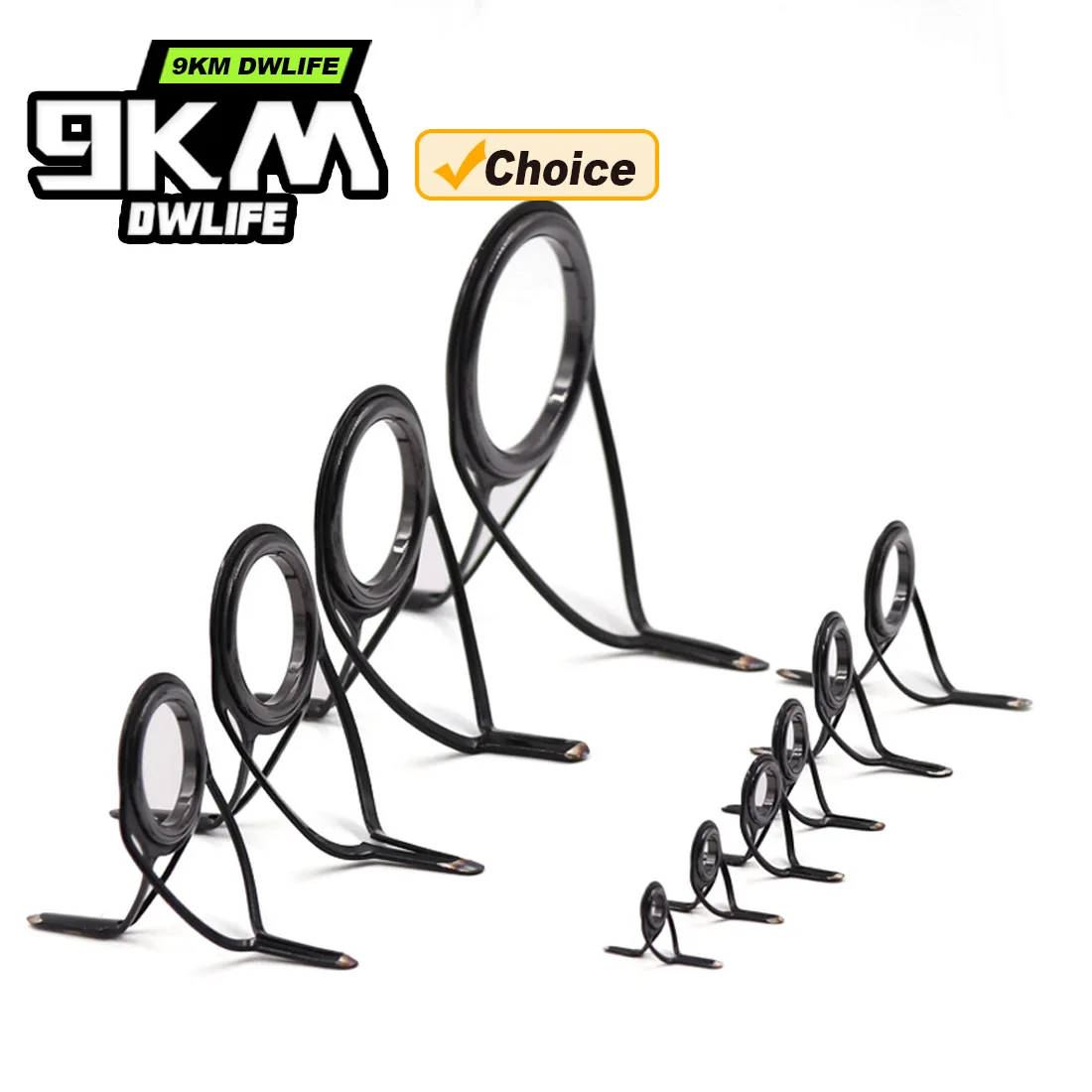 9KM OB Curved Rod Guide Kit 10pcs Double Foot Fishing Baitcasting/Spinning Rod Guides Repair Kit Replacement Kit Saltwater