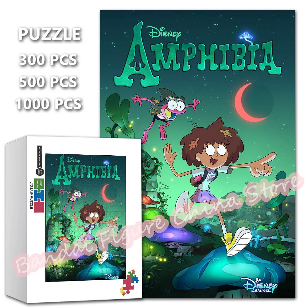 300/500/1000 Pieces Disney Cartoon Jigsaw Puzzles Children Education Amphibia Tv Show Wooden Puzzles Diy Intelligence Game Toys