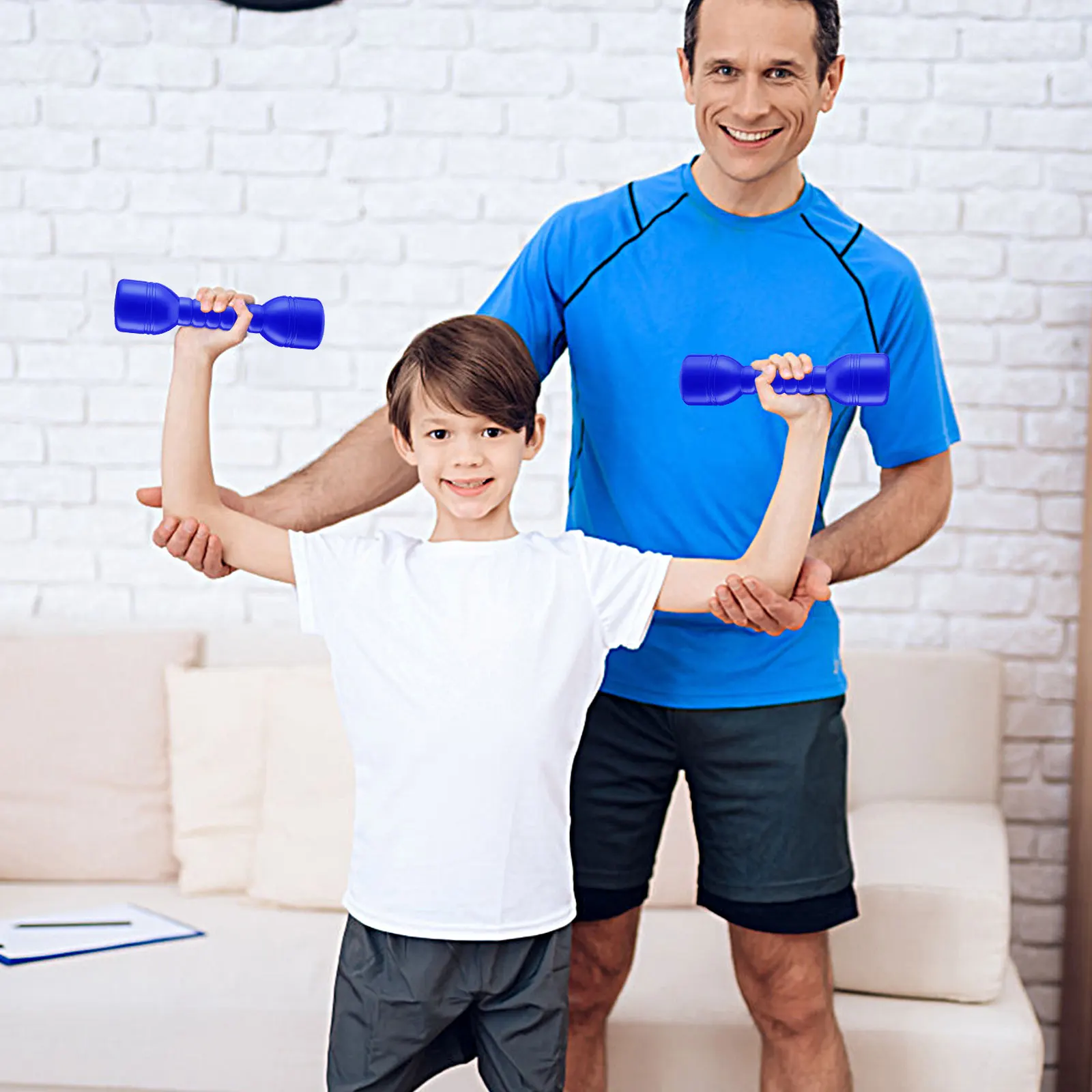 

8Pcs Plastic Dumbbells Small Size Ergonomic Safe Kids Exercise Barbells for Kindergarten Training Tools Hand Eye Coordination