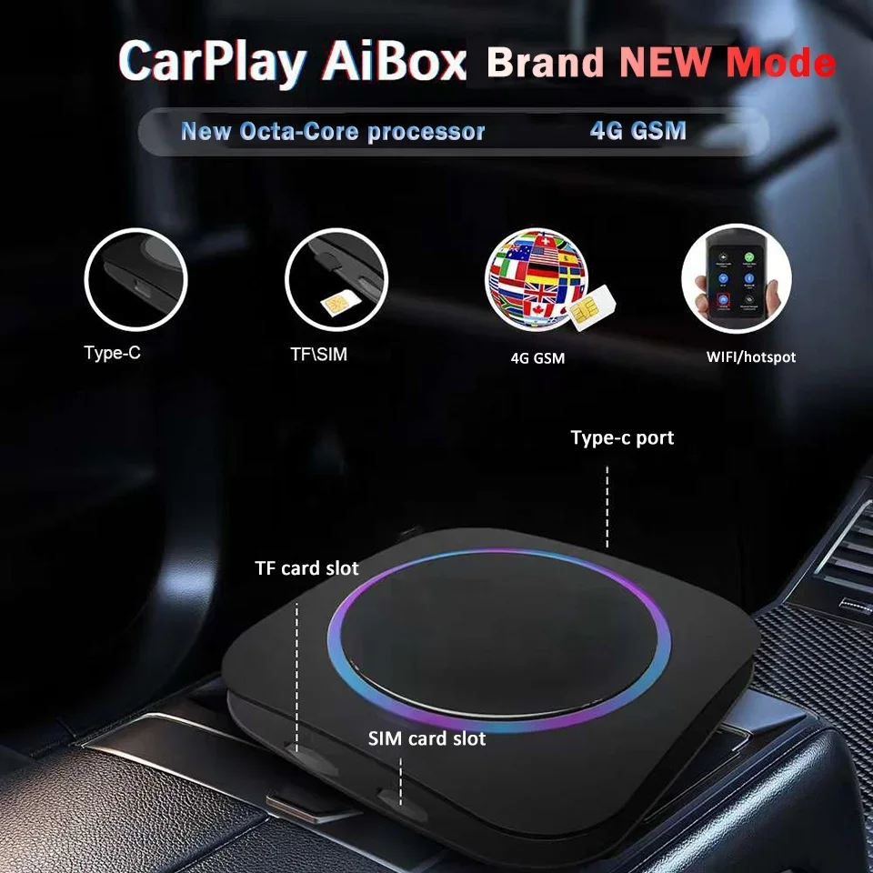 Karta SIM Android Media Box CarPlay YouTube USB AI Box USB Dongle do Mercedes W223 W213 W222 C257 C118 H247 A238 W297 EQS GLE S