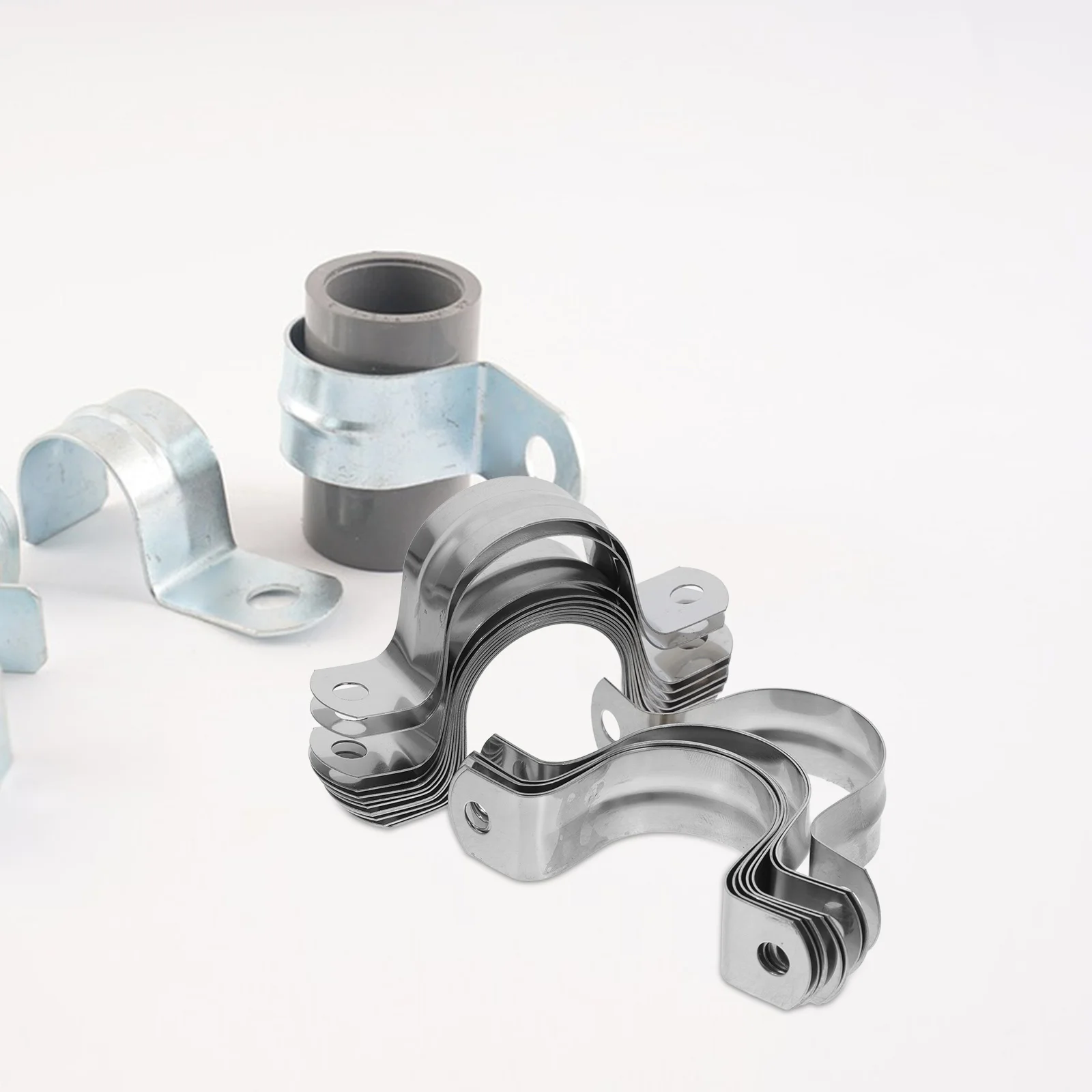 

20Pcs Industrial Pipeline Repair Clamp Metal U-Brackets for Water Pipes Cable Supports Easy Installation Pipe Repair Clamps