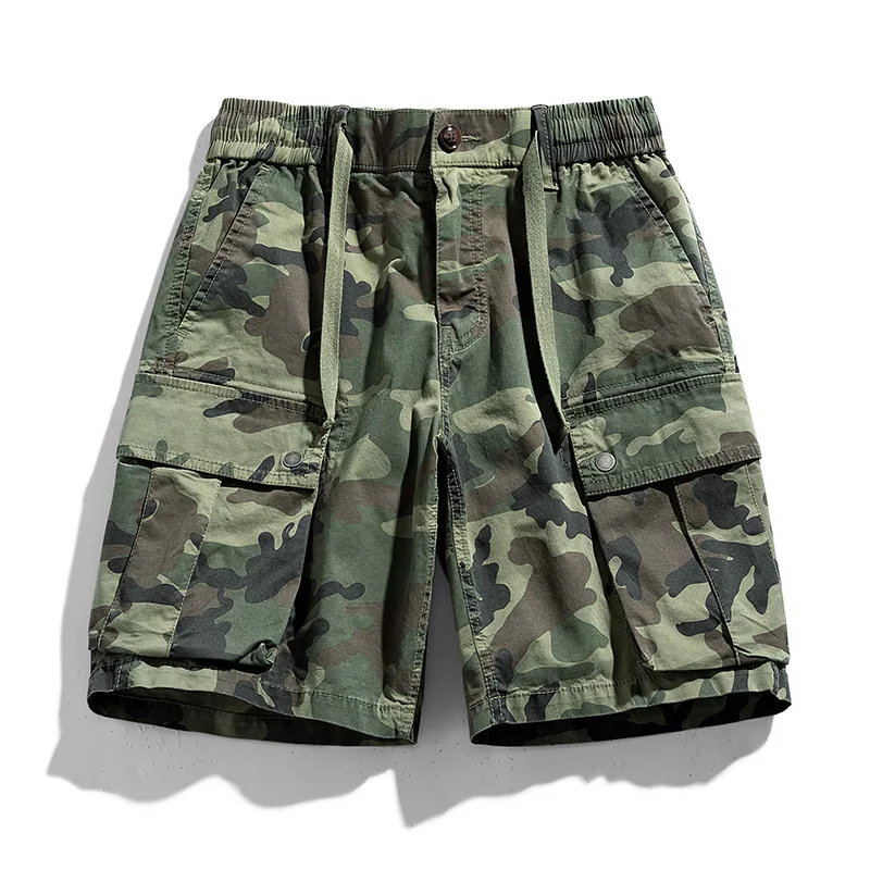 Summer Men Cargo Camouflage Shorts Mens Casual Cotton Jogger Shorts Pants Mens Outwear Fashion Vintage Twill Cotton Shorts Male