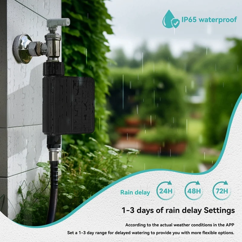 Tuya Smart Home Wifi Timed Irrigation Water Valve IP65 Waterproof With Brass Inlet Solar Powered Irrigator UK Interface