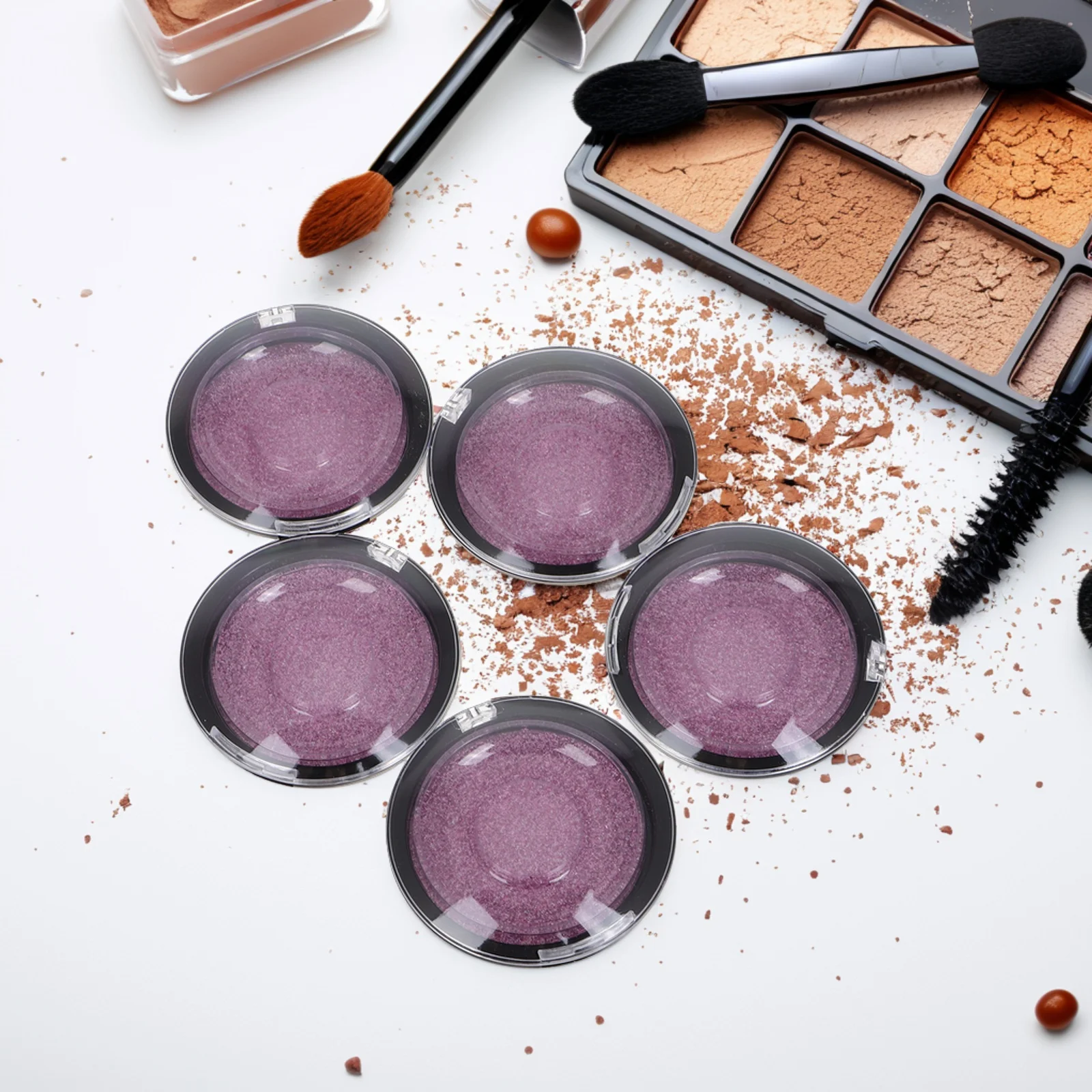

5 PCS False Eyelash Box Acrylic Storage Clear Cases Empty Packaging Compact Powder Container