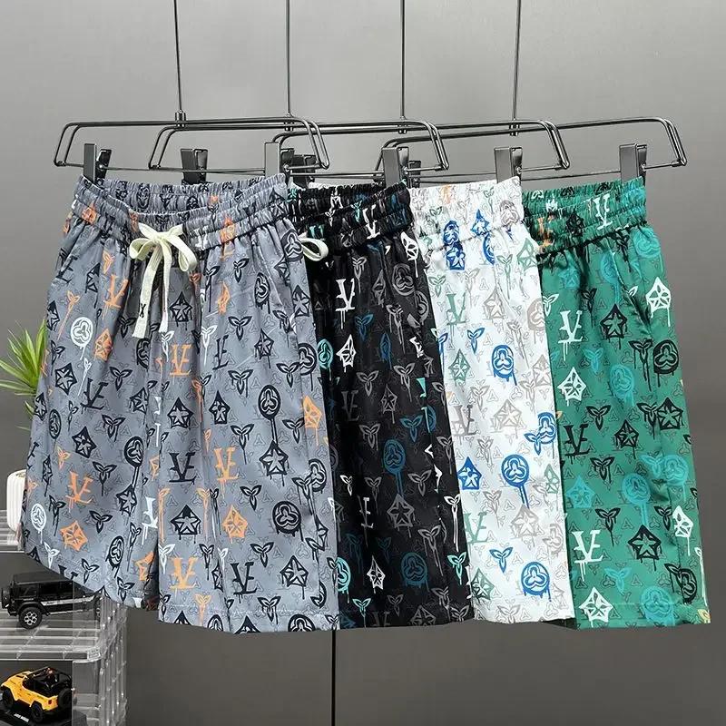 

Slim-fit Handsome Five-point Pants Summer Thin Beach Pants Trendy Casual Shorts 3D Printing Breathable Comfortable Casual DIY