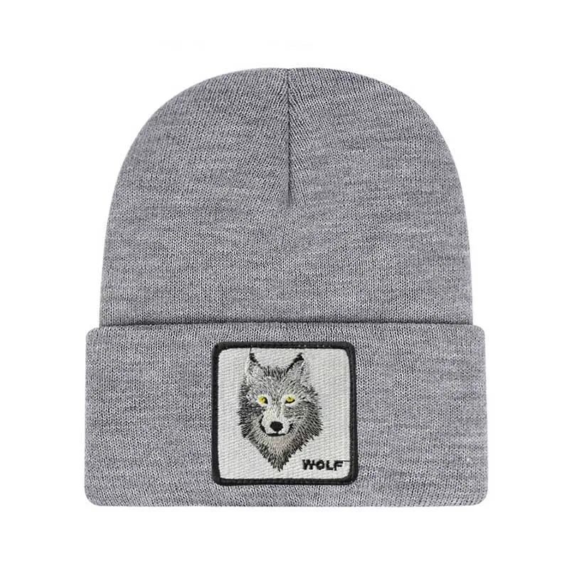 2024 New Fashion High Quality Beanie Hat for Men Animal Embroidery Knitted Hat for Women Outdoors Vintage Hip Hop Skullies Cap