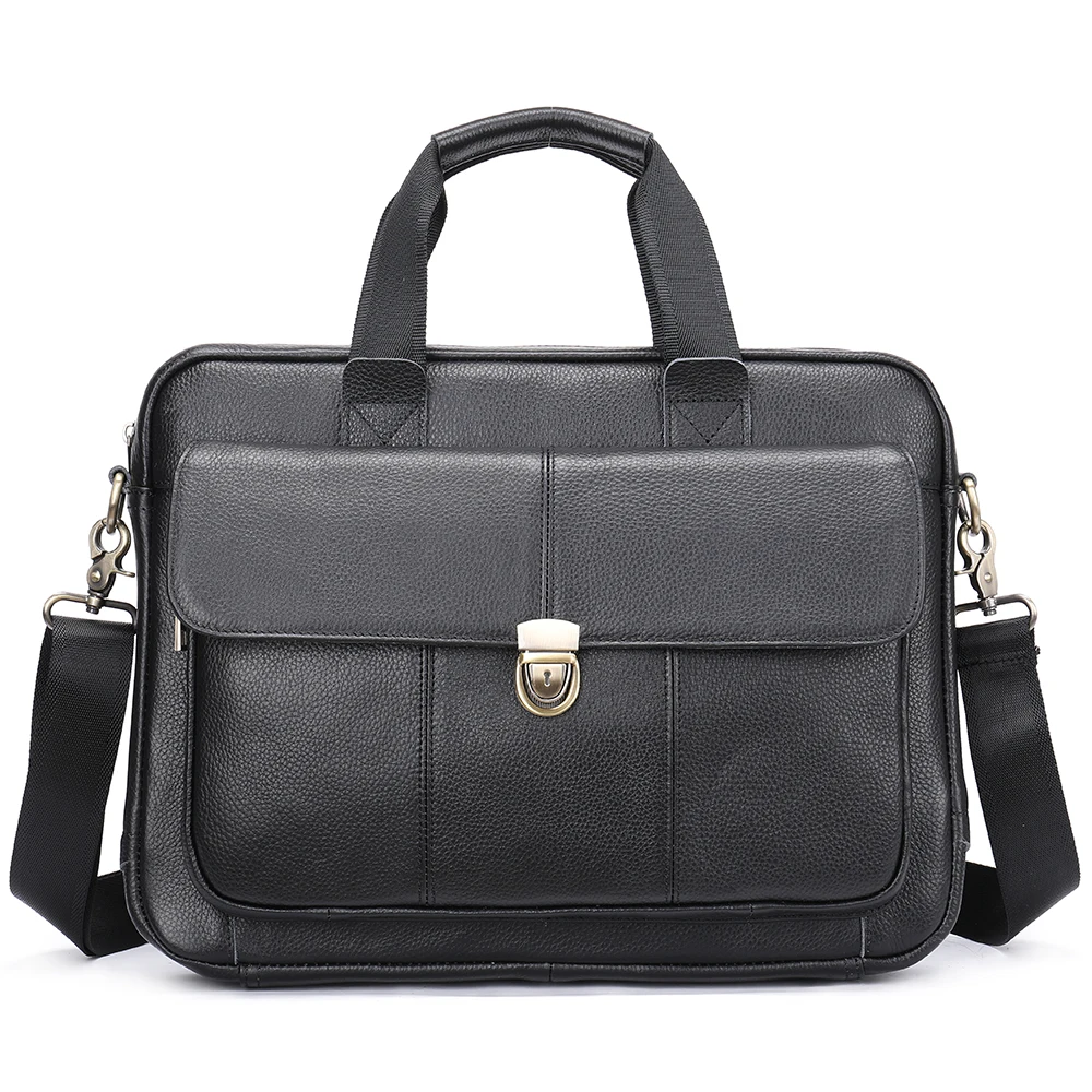 

Vintage Men's Briefcase Genuine Leather Laptop Bag 14 Men's Leather Handbags Office Bag for Men Porte Document Bags for Man