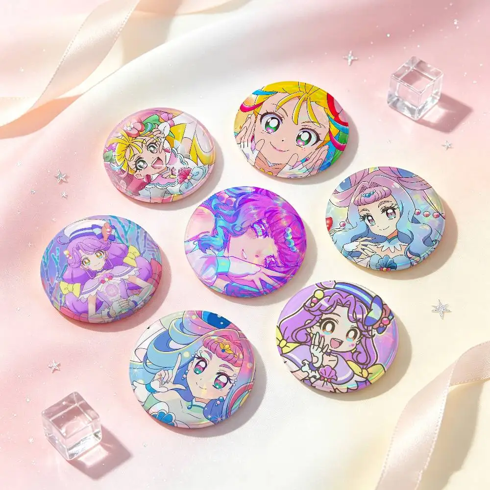 Tropical-Rouge! Pretty Cure Anime Badges 25 44 58 75 Mm Round Cosplay Pin Bag Decor Fans Collect Friends Gifts Brooch Souvenir