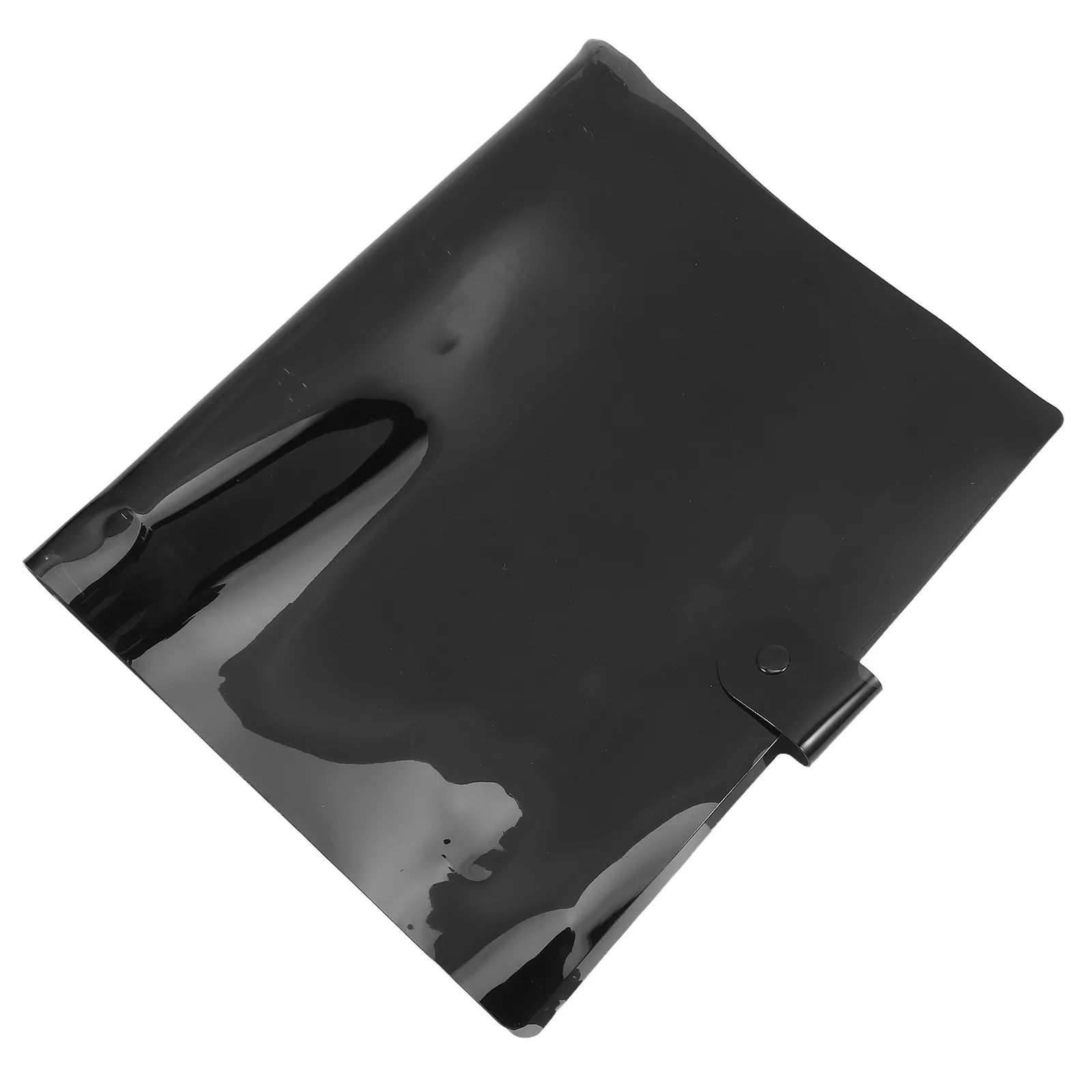 

A4 Planner Cover Loose Leaf Binder Black PVC Snap Button Closure Refillable Notebook Protector Personal Organizer Meeting Notes