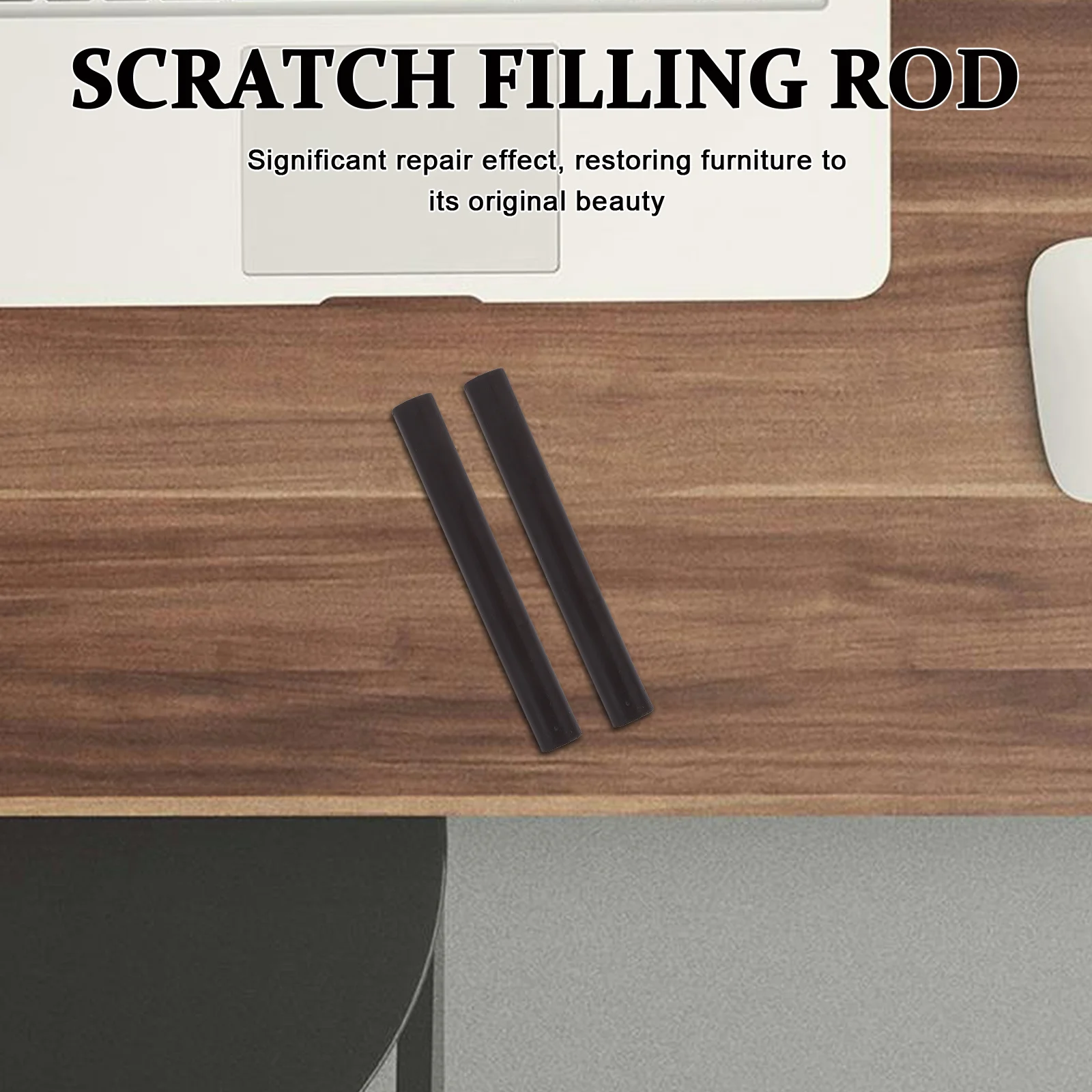 

2Pcs Wood Crayons for Scratches Furniture Repair Waxing Sticks for Wood Floors Doors Tables Scratch Removal Marker