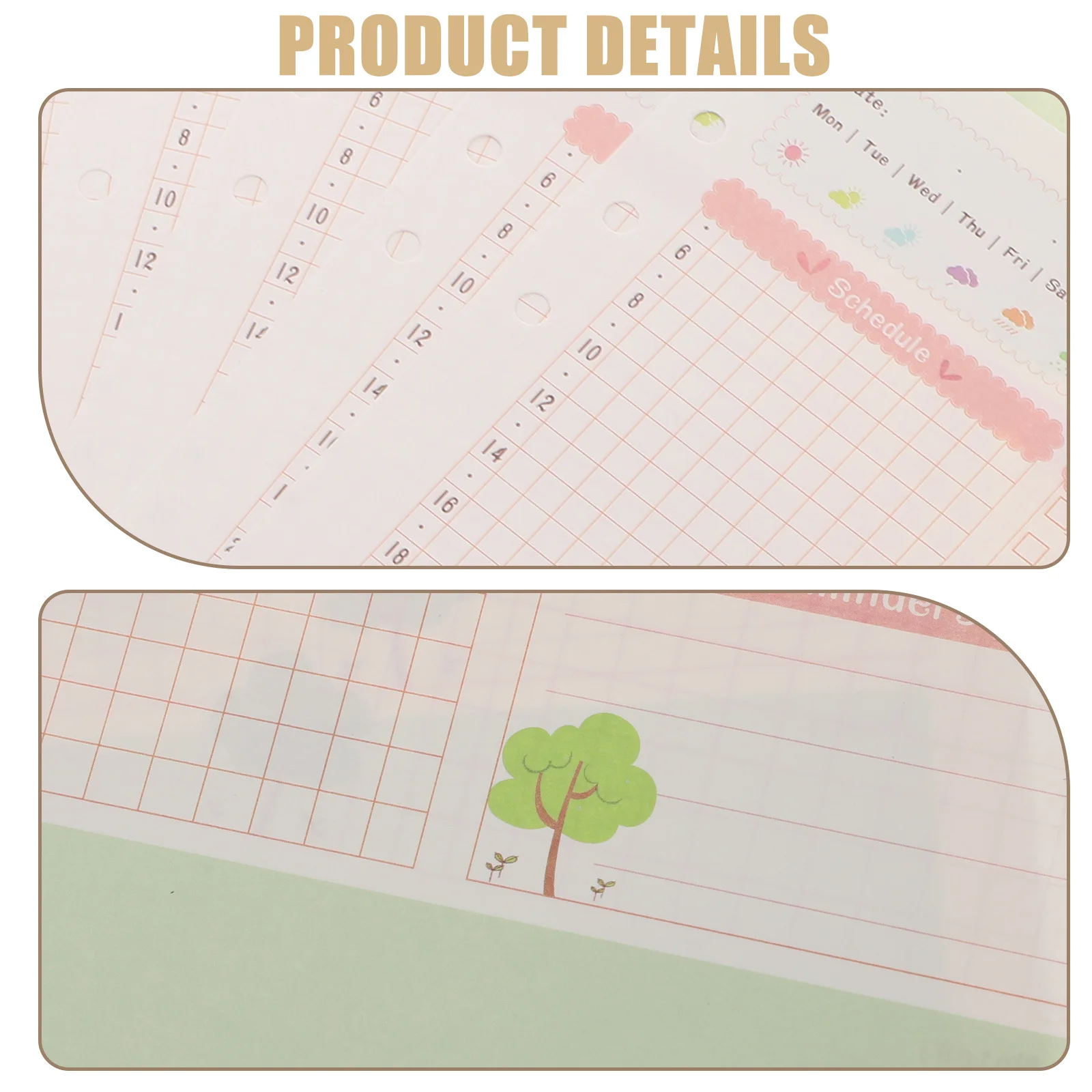 1 قطعة عبوات الورق الملونة A5 6 ثقوب فضفاضة ورقة ثقب دائري تصميم ل دوامة دفتر مخطط المفكرة الرسم اليومي الكتابة #6