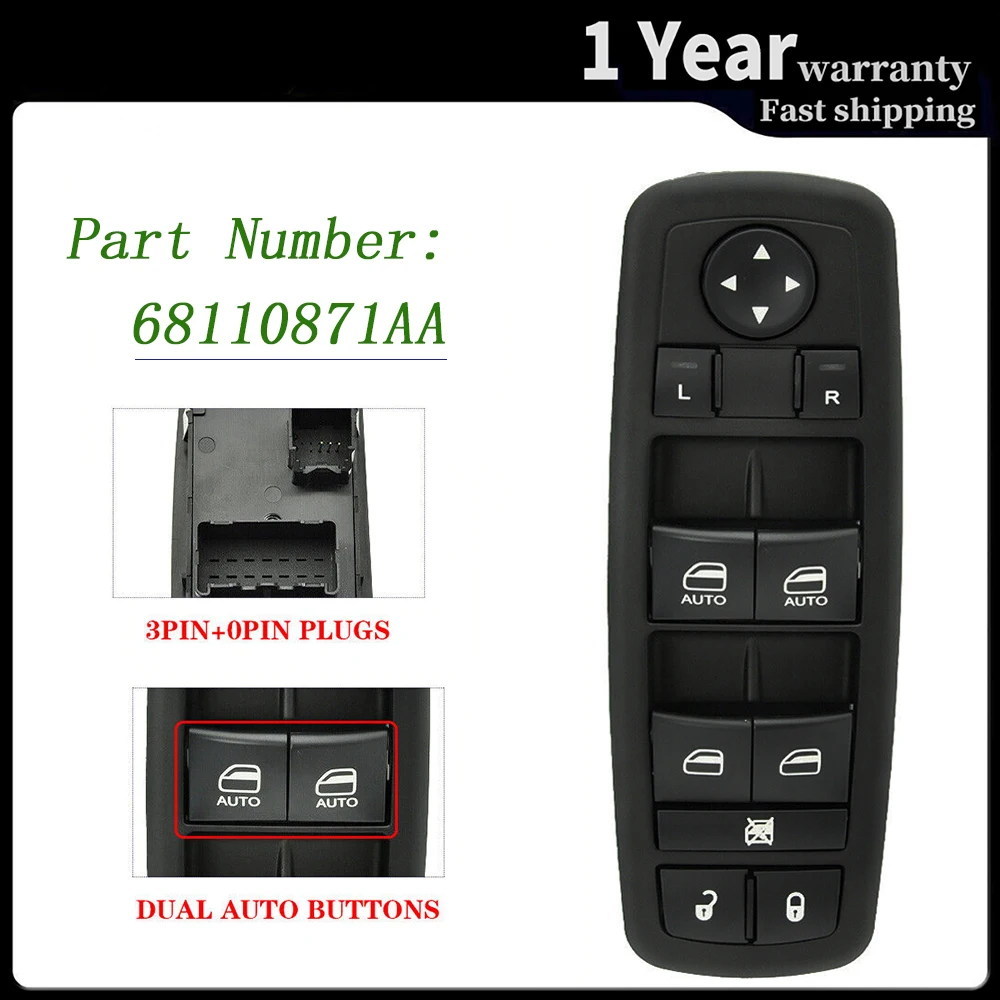 For Chrysler Town & Country For Dodge Grand Caravan Car Electric Master Power Control Window Switch 68110871AA 68298871AA