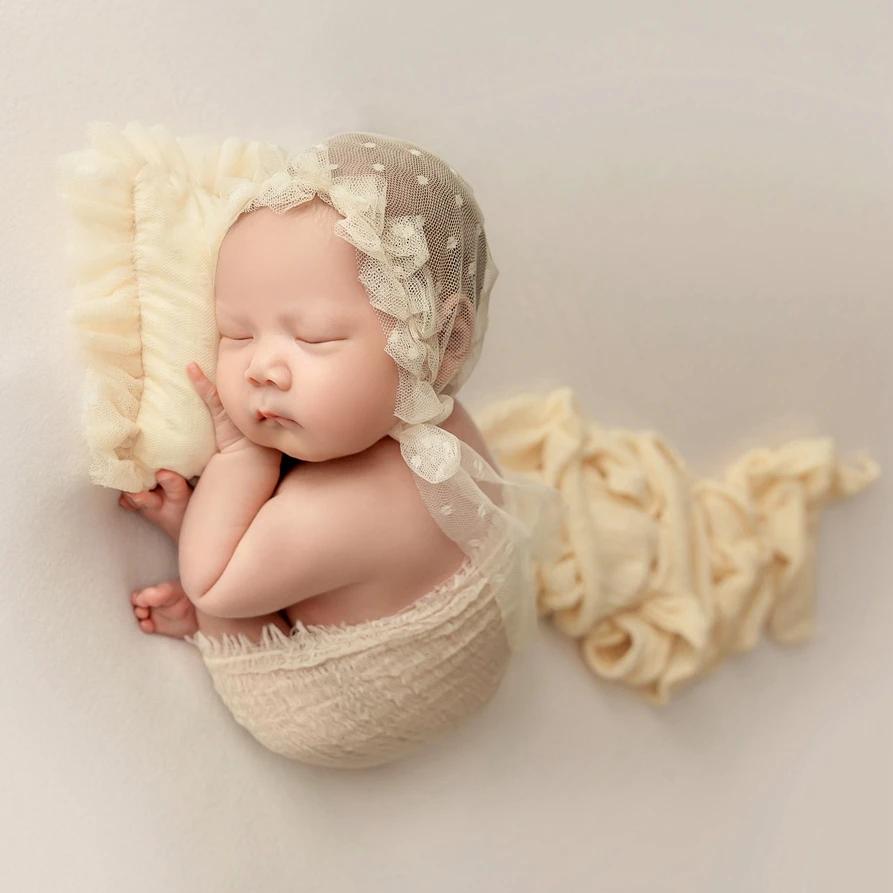 Pasgeboren vlindervleugels katoenen baby wrap bloem poseren stof pasgeboren achtergrond baby kussen hoed baby fotografie accessoires