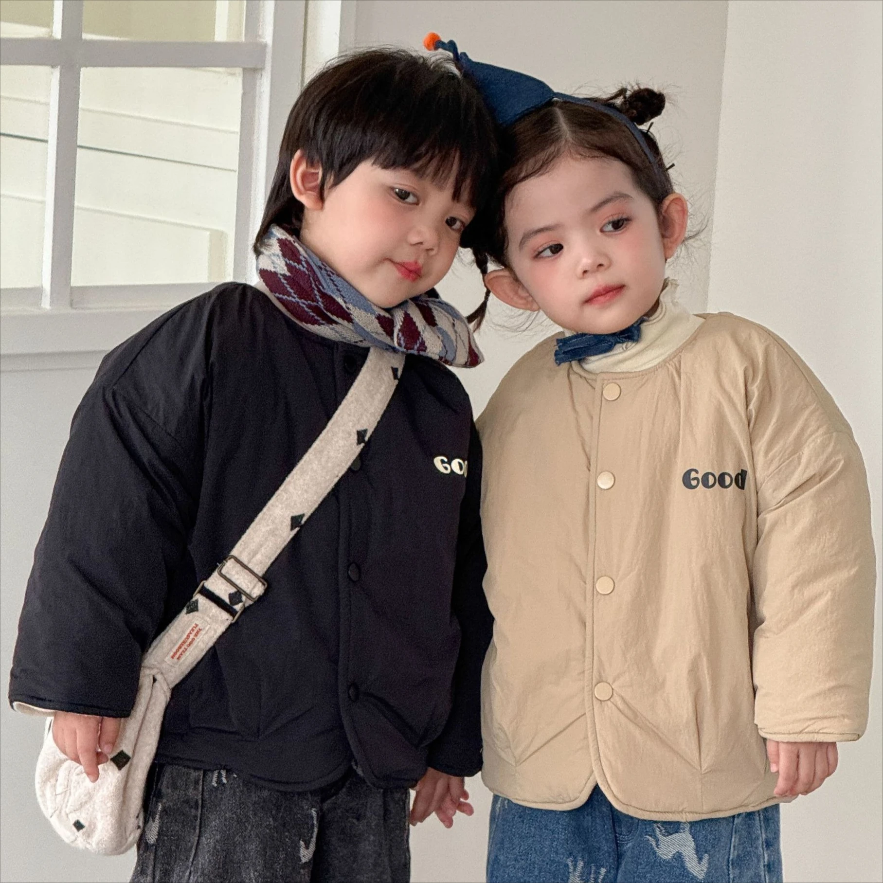 Cotton Clothes 2027 Autumn And Winter New Children's Clothing Korean Style Boys And Girls Simple Warm Plus-cotton Clothes
