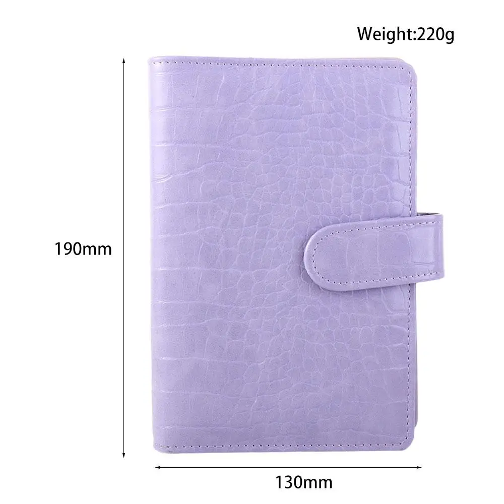 Book School Supplies A6 Notebook PU Leather 6 Ring Ring Binder Notepad Cover Loose-Leaf Cover Notebook Cover Binder Cover