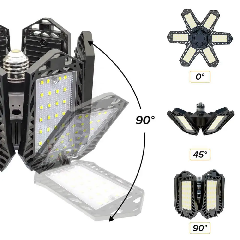 Imagem -03 - Led Garage Lights com Painéis Ajustáveis Teto Shop Work Lamp Armazenamento Armazém Oficina Iluminação Industrial E26 E27