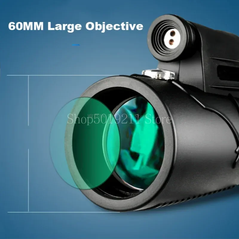 مناظير Bak4 مع تكبير قوي hd 50x60 ، تلسكوب احترافي طويل المدى للصيد