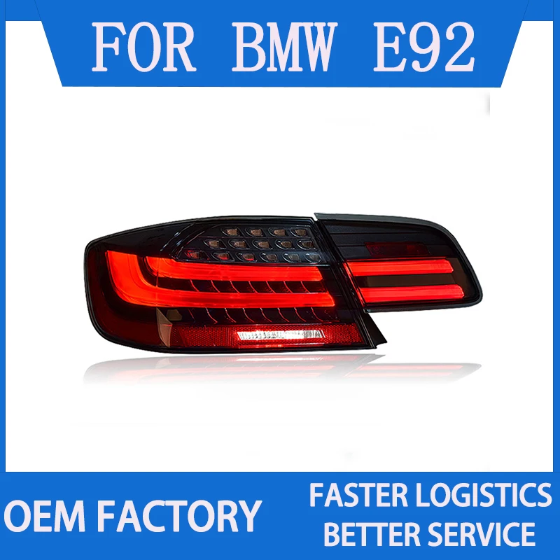 LED Tail Light Assembly for BMW E92 M3 330 335 2006-2012 Red Smoked Black for E92 Taillight with Sequential Turning Signal