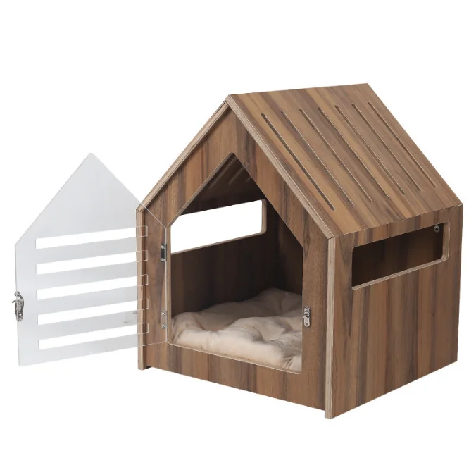 

Eco-Friendly Wooden Cat Nest For Winter Warmth House Villa Enclosed House Indoor Pet House Pet Supplies