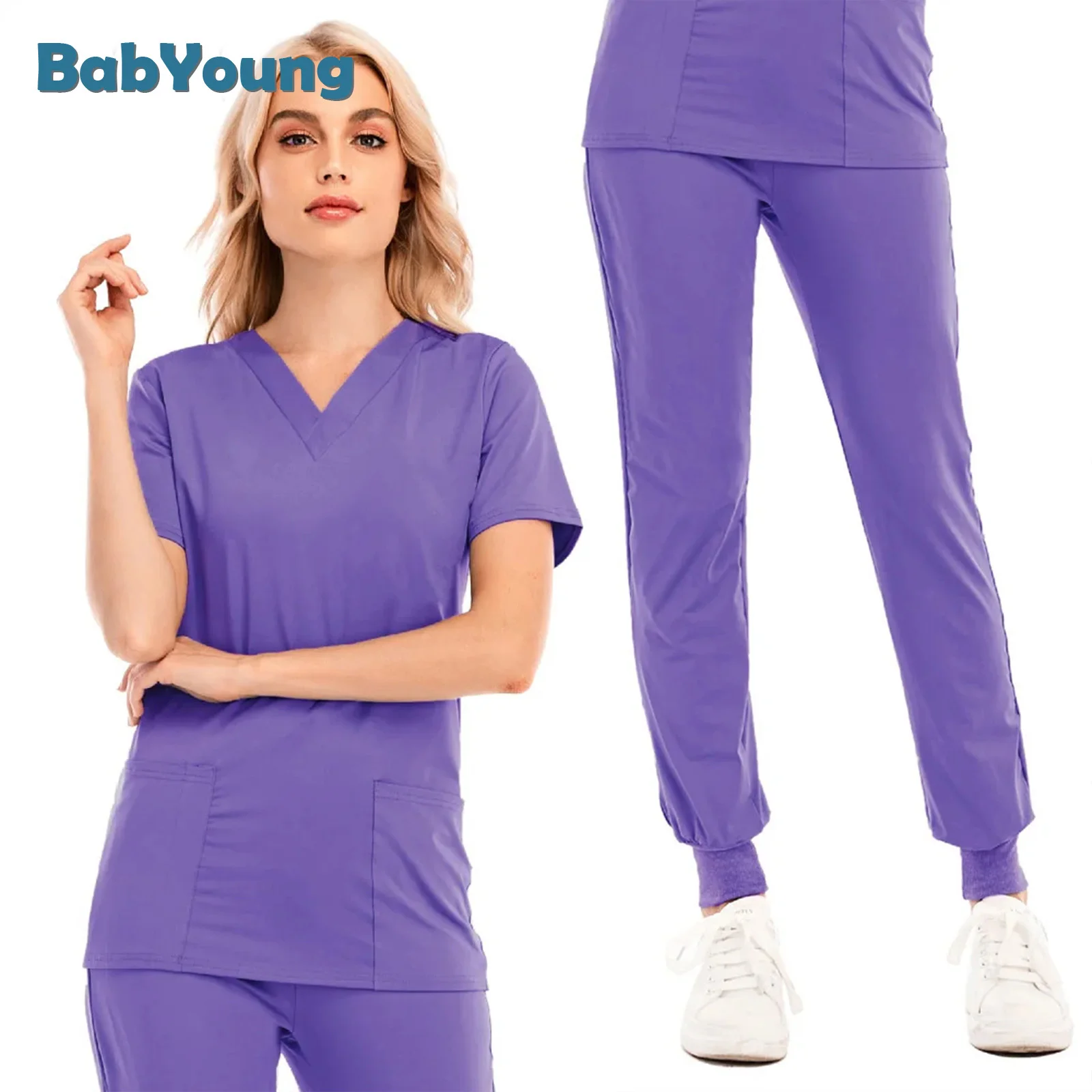 Summer Men's Medical Clothes Doctor Hospital Clothing Short Sleeve Beautician Work Uniform Nursing Jogging Suit New