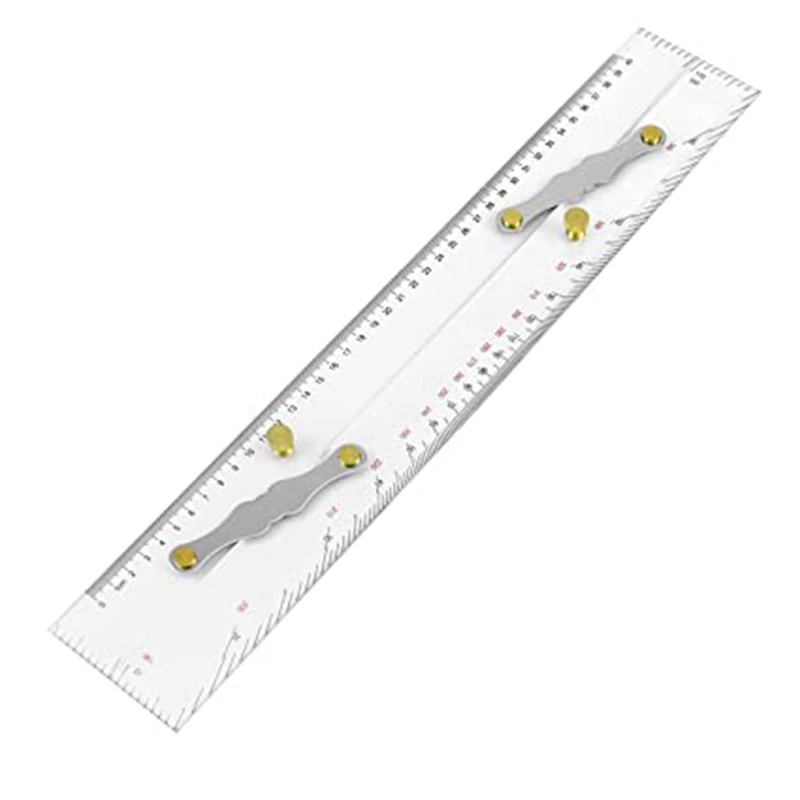 Marine Parallel Ruler Clear Scales, Mapping Points to Pull Parallel Ruler 450MM, Nautical Charts Parallel Ruler for Boat-A07G