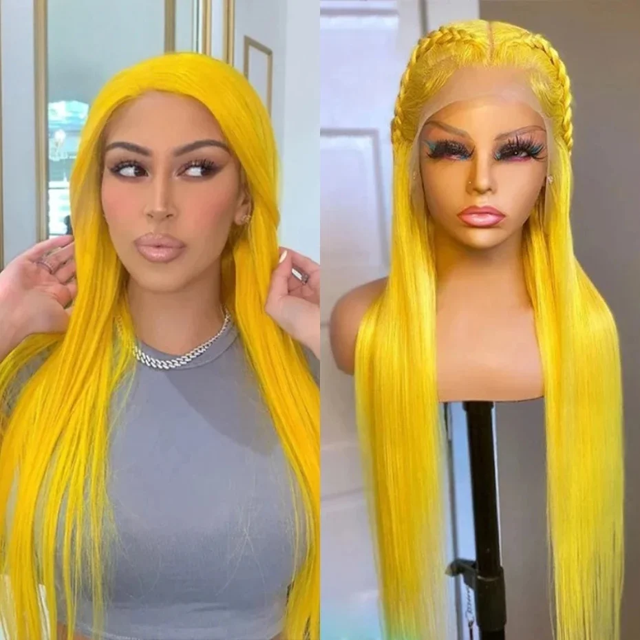 

30 Inch 13x4 13x6 Lace Frontal Wig Brazilian Remy Bone Straight Lace Front Human Hair Wig Preplcuked Light Yellow Lace Front Wig