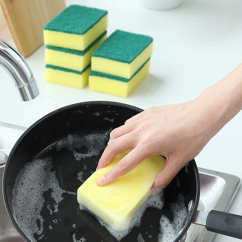 10 Esponjas Suaves y Absorbentes para Lavar Platos con Estropajo para Eliminar Óxido, Juego de Cepillos de Limpieza para el Hogar, para Fregar Ollas y Eliminar el Polvo