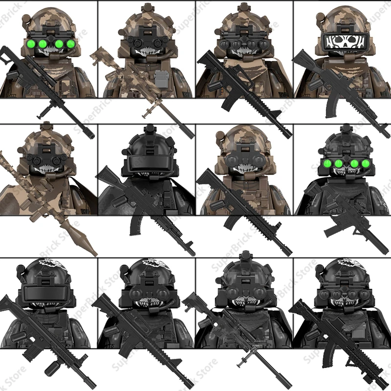 

Горячий военный коммандос SWAT, вооруженный солдат, строительный блок, снайперский разведчик Alpha KSK Delta, мини-фигурка спецназа, игрушка в подарок