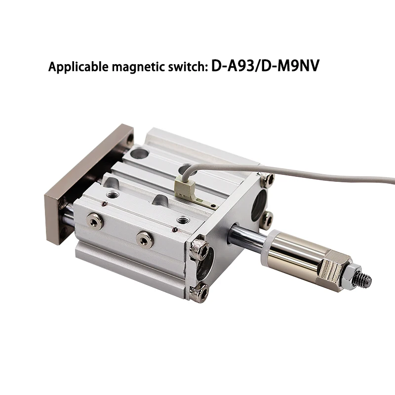MGPM20/25 Einstellbarer Hub, Bohrungsgröße 20mm/25mm, Dreiachsig mit Stange, Kompakter Führungszylinder, Pneumatischer Aktuator – Detail 3