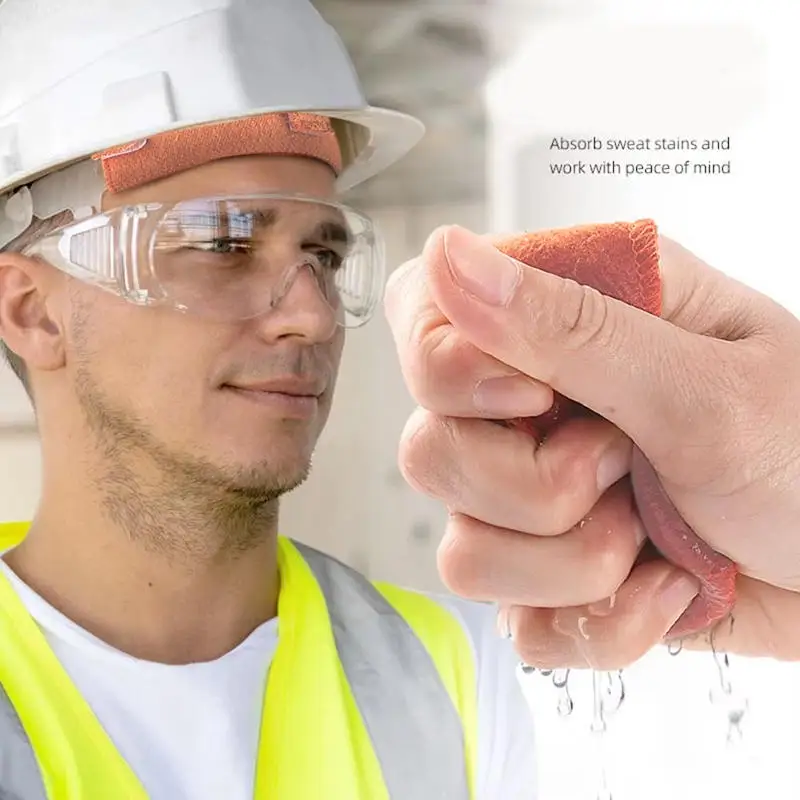 

2Pcs Reusable Flame Resistant Hard Hat Sweatband Absorbent Comfortable Helmet Sweat Pad Summer Safety Helmet Accessory