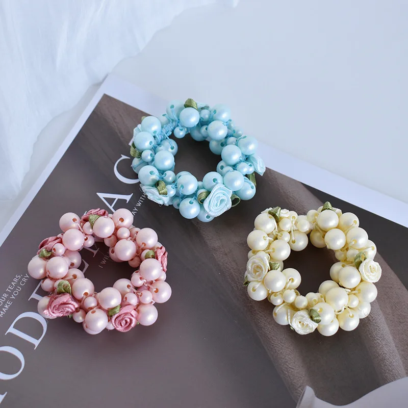 New candy color pearl headband custodia in pelle semplice da donna accessori per capelli elastico corda per capelli copricapo fasce elastiche per capelli