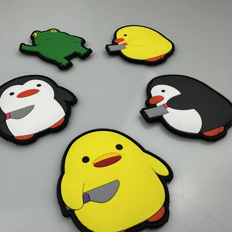 PVC Ducks Frogs Juicy Peach Funny Patch on Clothes Grenade Pineapple Tactical Morale Badge Hook and Loop Patches Backpack