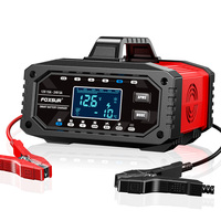 Portable 15A/5A Smart Car Battery Charger for 12V-24V Motorcycle Lead Acid AGM GEL LiFePo4 Batteries Car Booster Pulse Repair