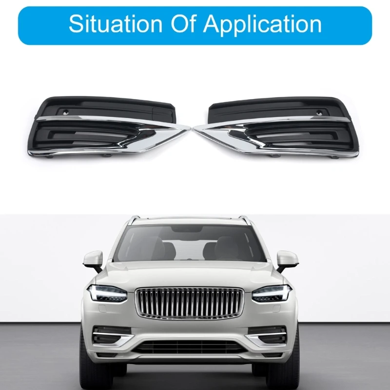 Left/Right Car Bumper Fog Light Grille for XC90 2020 to ONWARDS 31663539 31663514 Replacement Fog Lamp Grille Trim Cover