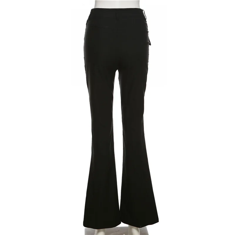BKLD 2025 Spring Summer New Fashion Streetwear Women Clothing High Waist Trousers Slimming Pearl Chain Casual Pants Black